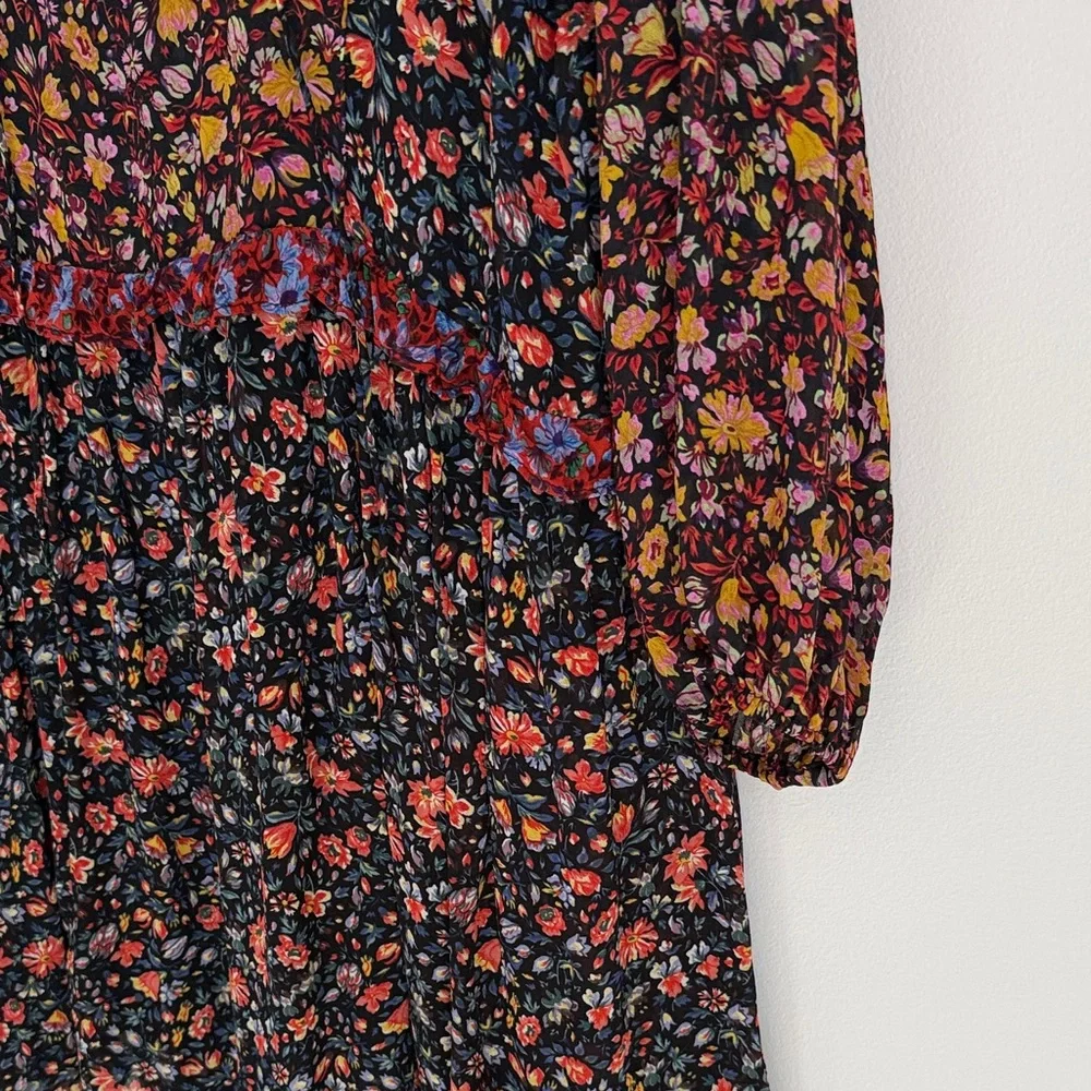 Anthropologie Helene Mixed Floral Print Boho Tunic Dress - Picture 7 of 10